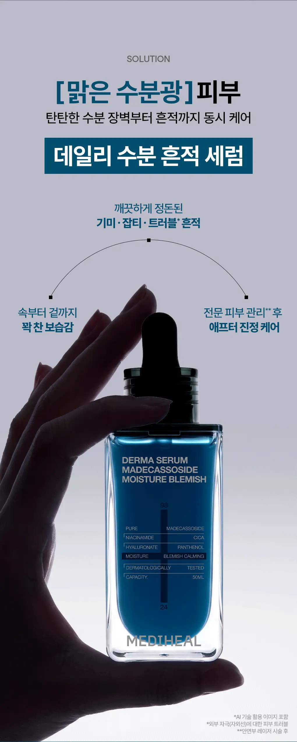 [업그레이드 수분흔적세럼/1+1] 메디힐 마데카소사이드 더마 세럼 50+50mL 기획 상세페이지 6